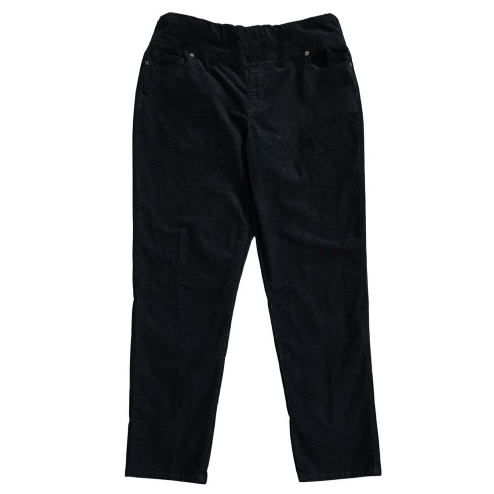 Coldwater Creek Black Pull On Stretch Corduroy Pants Capsule Comfy Neutral